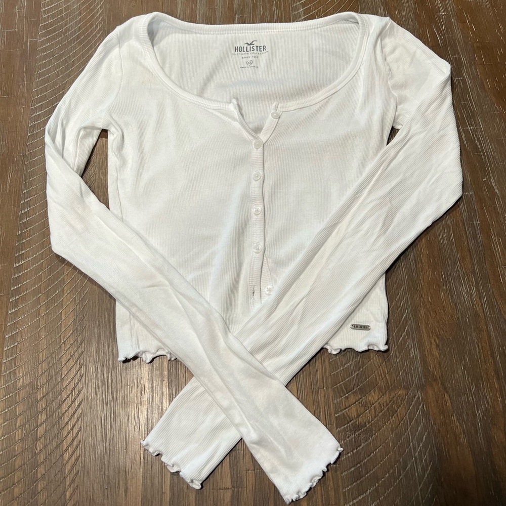 XS Hollister Long Sleeve White Button Up